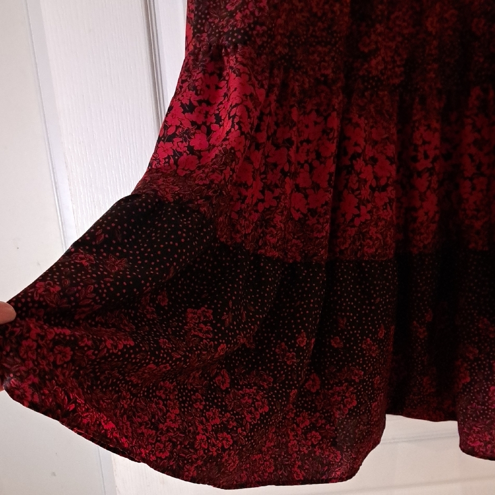 145 - Topshop Red and Black Floral Pattern Dress Or Top - Picture 6 of 10